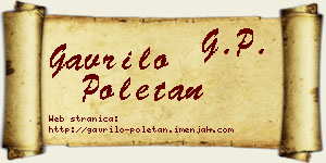 Gavrilo Poletan vizit kartica